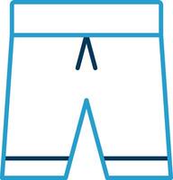 Amerikaans voetbal shorts lijn blauw twee kleur icoon vector