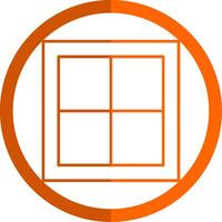 venster lijn oranje cirkel icoon vector
