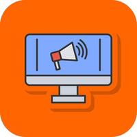 digitaal afzet gevulde oranje achtergrond icoon vector