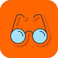 lezing bril gevulde oranje achtergrond icoon vector