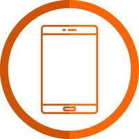 slim telefoon lijn oranje cirkel icoon vector