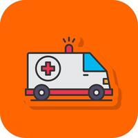 ambulance gevulde oranje achtergrond icoon vector