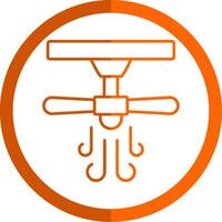 plafond ventilator lijn oranje cirkel icoon vector