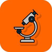 microscoop gevulde oranje achtergrond icoon vector