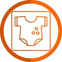 baby kleren lijn oranje cirkel icoon vector