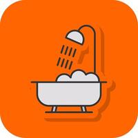 badkamer gevulde oranje achtergrond icoon vector