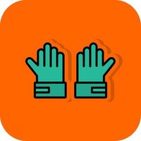 keeper handschoenen gevulde oranje achtergrond icoon vector