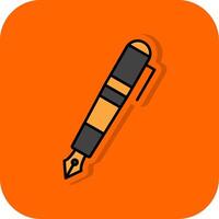 fontein pen gevulde oranje achtergrond icoon vector