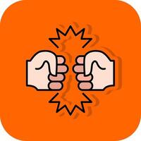 vechten gevulde oranje achtergrond icoon vector