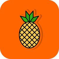 ananas gevulde oranje achtergrond icoon vector
