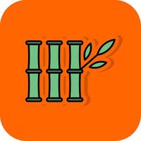 bamboe gevulde oranje achtergrond icoon vector