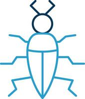 insect lijn blauw twee kleur icoon vector