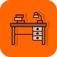 bureau gevulde oranje achtergrond icoon vector