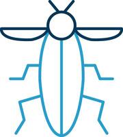 insect lijn blauw twee kleur icoon vector