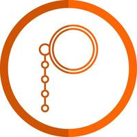 monocle lijn oranje cirkel icoon vector