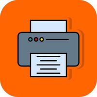 printer gevulde oranje achtergrond icoon vector