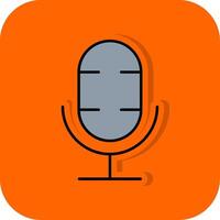 podcast gevulde oranje achtergrond icoon vector