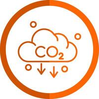 co2 lijn oranje cirkel icoon vector