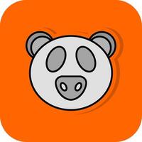 panda gevulde oranje achtergrond icoon vector