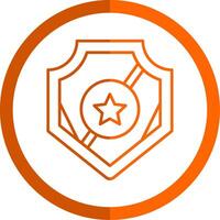 Politie insigne lijn oranje cirkel icoon vector