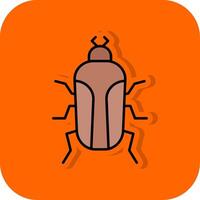 insect gevulde oranje achtergrond icoon vector