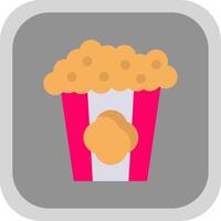 popcorn vlak ronde hoek icoon vector
