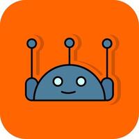 Chatbot gevulde oranje achtergrond icoon vector