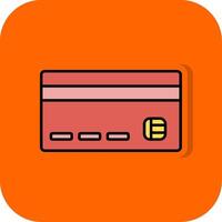 credit kaart gevulde oranje achtergrond icoon vector
