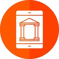 mobiel bank glyph rood cirkel icoon vector