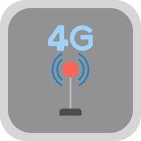 4g vlak ronde hoek icoon vector