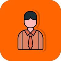 werknemer gevulde oranje achtergrond icoon vector