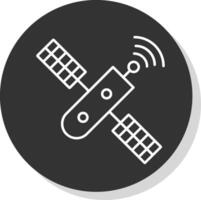 satelliet lijn grijs cirkel icoon vector