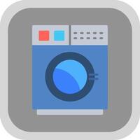 het wassen machine vlak ronde hoek icoon vector