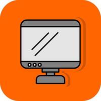 toezicht houden op gevulde oranje achtergrond icoon vector