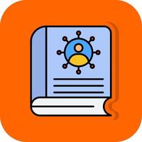boek gevulde oranje achtergrond icoon vector