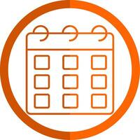 kalender lijn oranje cirkel icoon vector