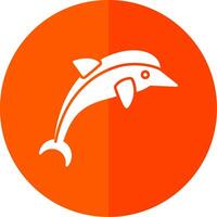 dolfijn glyph rood cirkel icoon vector