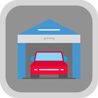 garage vlak ronde hoek icoon vector