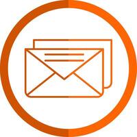 e-mail lijn oranje cirkel icoon vector