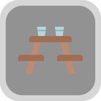 picknick tafel vlak ronde hoek icoon vector