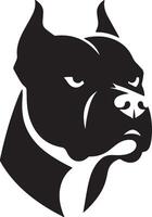 minimaal boos pitbull hond silhouet, zwart kleur silhouet 6 vector