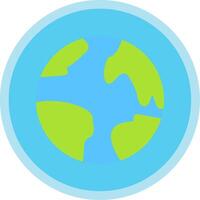planeet aarde vlak multi cirkel icoon vector