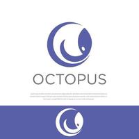 eenvoudig octopusontwerp, logo-ontwerpsjabloon, label, embleem vectorillustratie vector