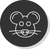 muis lijn grijs cirkel icoon vector