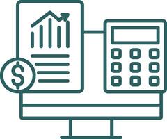 accountant lijn helling ronde hoek icoon vector