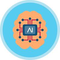 kunstmatig intelligentie- vlak multi cirkel icoon vector