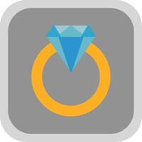 diamant ring vlak ronde hoek icoon vector