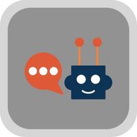 Chatbot vlak ronde hoek icoon vector