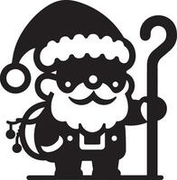 minimaal karton grappig karakter, de kerstman claus, silhouet 16 vector