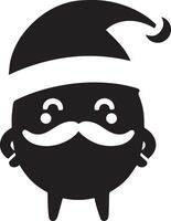 minimaal karton grappig karakter, de kerstman claus, silhouet 8 vector